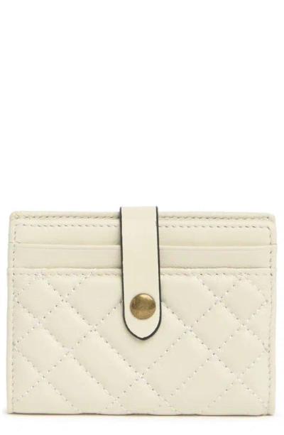 Kurt Geiger Quilted Leather Bifold Card Wallet In Neutral