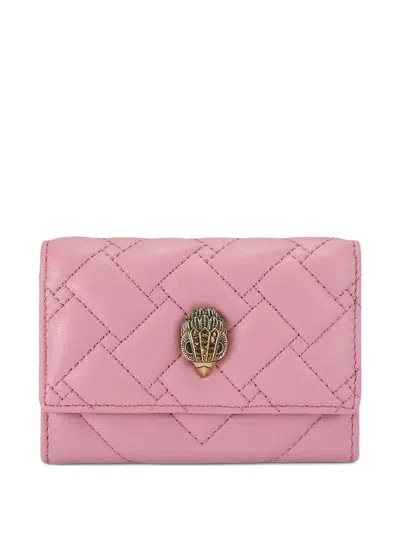 Kurt Geiger Quilted Leather Card Holder In Pink