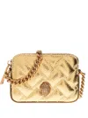 Kurt Geiger Quilted-leather Wallet In Gold