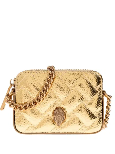 Kurt Geiger Quilted-leather Wallet In Gold