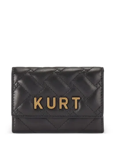 Kurt Geiger Quilted Logo-plaque Card Holder In Black