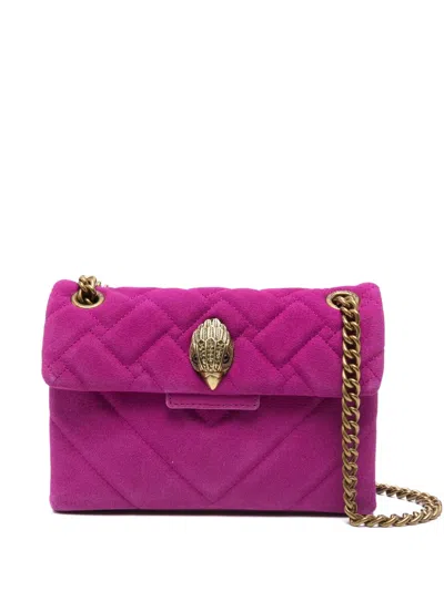 Kurt Geiger Quilted Logo-plaque Crossbody Bag In Purple