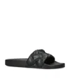 Kurt Geiger Womens Black Meena Eagle-embellished Faux-leather Flat Sandals In Black