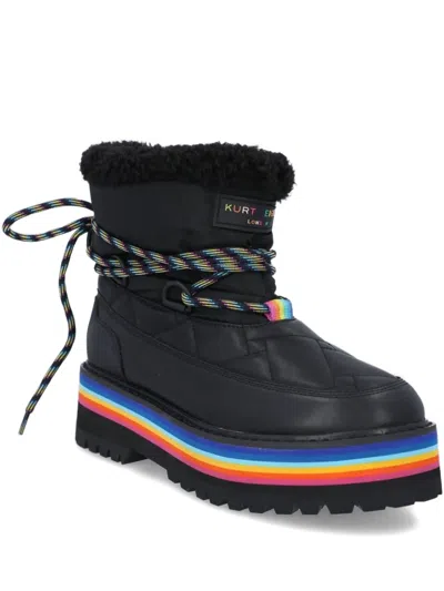 Kurt Geiger Quilted Rainbow-sole Boots In Black