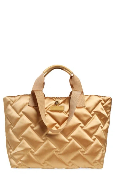 Kurt Geiger Quilted Shopper Tote Bag In Gold