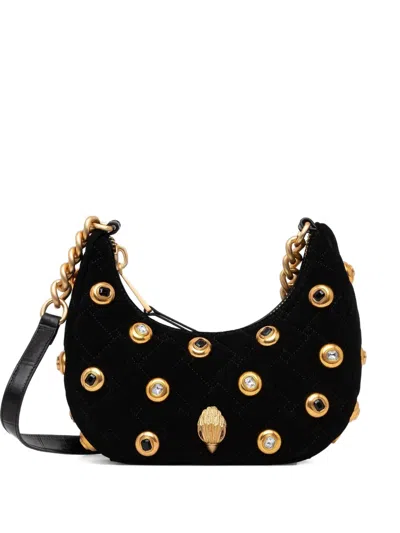 Kurt Geiger Quilted Studded Shoulder Bag In Black