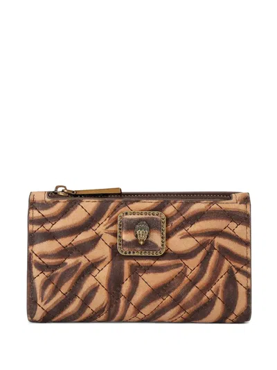 Kurt Geiger Quilted Zebra-print Wallet In Brown