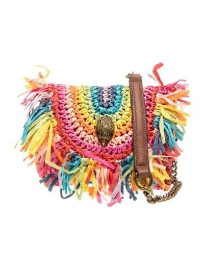 Pre-owned Kurt Geiger Raffia Crossbody Bag In Multicolor