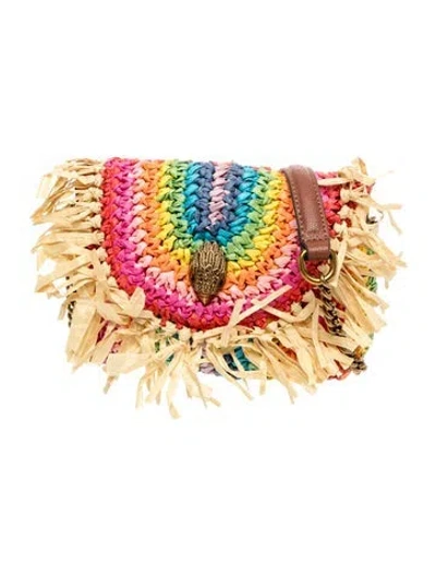 Pre-owned Kurt Geiger Raffia Crossbody Bag In Neutrals