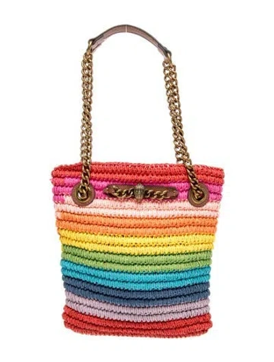 Pre-owned Kurt Geiger Raffia Shoulder Bag In Multicolor