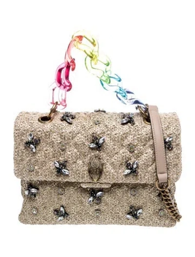 Pre-owned Kurt Geiger Raffia Shoulder Bag In Neutral