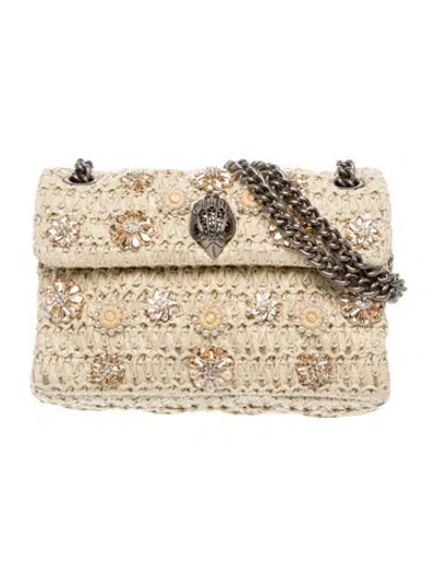 Pre-owned Kurt Geiger Raffia Shoulder Bag W/ Tags In Neutrals