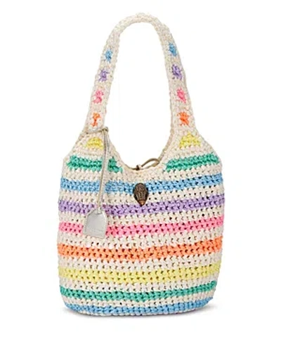 Kurt Geiger Rainbow Crochet Tote In Open White