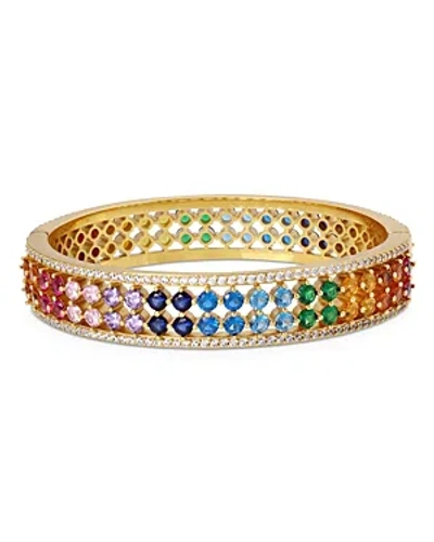 Kurt Geiger Rainbow Pave Bangle Bracelet In Multi/gold