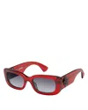 Kurt Geiger London 52mm Rectangular Sunglasses In Red