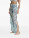 Kurt Geiger Resort Paisley-print Side-split Trousers In Blue