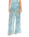 Kurt Geiger Resort Paisley-print Side-split Trousers In Blue