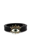 Kurt Geiger Reversible Evil Eye Belt In Noir