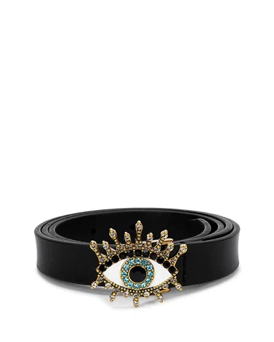 Kurt Geiger Reversible Evil Eye Belt In Noir