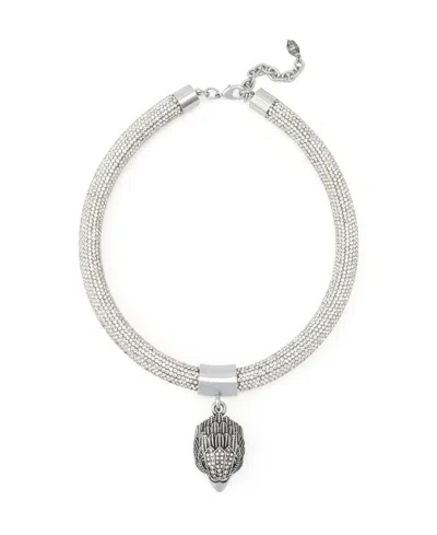Kurt Geiger Robert Lee Morris Soho Silver-tone Glass Crystal Rope Collar Signature Eagle Necklace