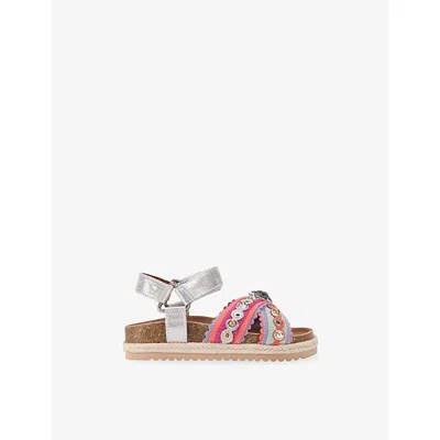 Kurt Geiger Fushia Cmb Kids' Mini Kensington Leather Sandals Eur 30 / 12 Uk In Multi