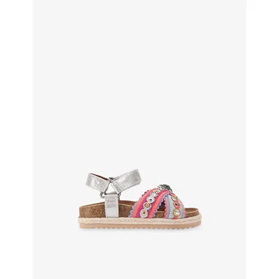 Kurt Geiger Fushia Cmb Kids' Mini Kensington Leather Sandals Eur 32 / 13 Uk In Multi