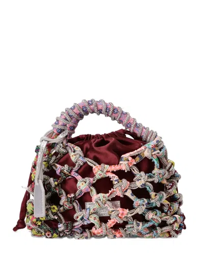 Kurt Geiger Satin-fabric Crystal-embellished Tote Bag In Pink