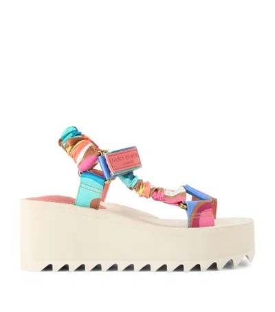 Kurt Geiger Satin Orion Wedge Sandals In Mult/other