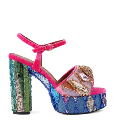 Kurt Geiger Sequin Kensington Platform Sandals In Multi