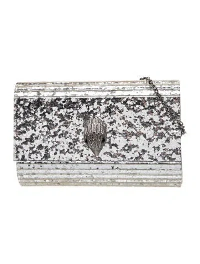 Pre-owned Kurt Geiger Sequins Clutch In Metallic/silver