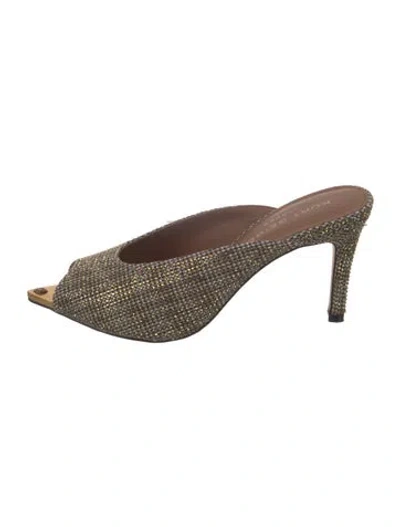 Pre-owned Kurt Geiger Sequins Patterned Mules In Brown