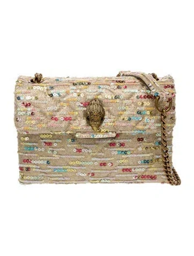 Pre-owned Kurt Geiger Sequins Shoulder Bag In Neutrals