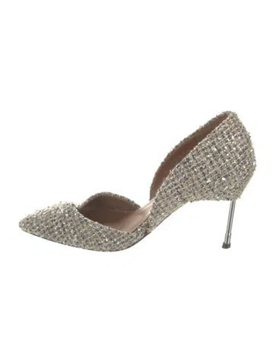 Pre-owned Kurt Geiger Sequins Tweed Pattern Pumps In Multicolor