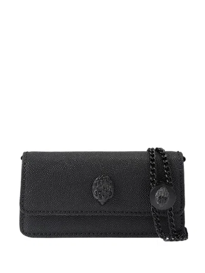 Kurt Geiger Shoreditch Grained Eagle Head Clutch Bag In Black