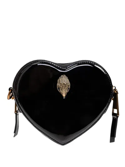 Kurt Geiger Shoreditch Heart Patent-leather Mini Bag In Black