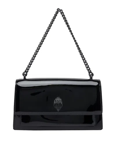 Kurt Geiger Shoreditch Patent Shoulder Bag In Black
