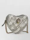 Kurt Geiger Kensington Denim Heart Shaped Crossbody In Yellow