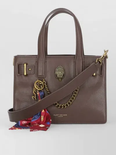 Kurt Geiger Shoulder Bag Dual Handles Chain Detail In Brown
