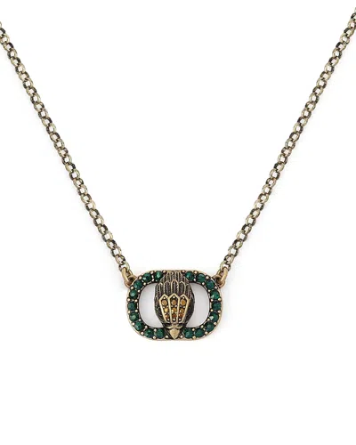 Kurt Geiger Signature Chelsea Eagle Pendant Necklace, 16-18 In Green