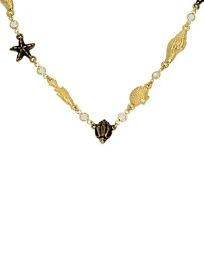 Kurt Geiger Signature Eagle & Shell Station Necklace, 16 In Gold