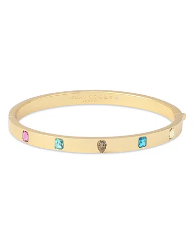 Kurt Geiger Signature Eagle Stone Bangle Bracelet In Gold