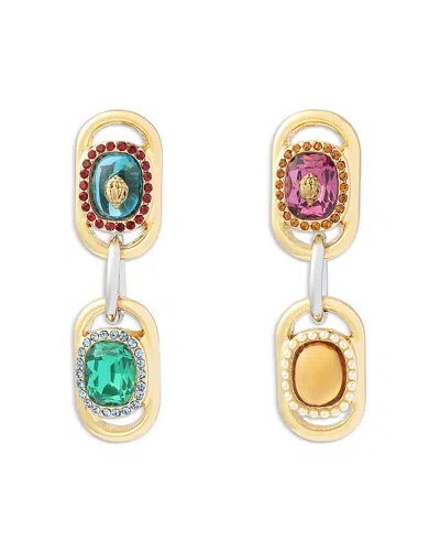 Kurt Geiger Signature Eagle Stone Link Drop Earrings In Multi