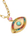 Kurt Geiger Signature Rainbow Evil Eye Pendant Necklace, 16-18 In Gold