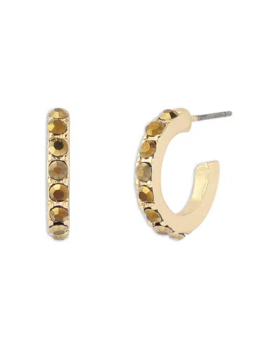 Kurt Geiger Signature Stone Huggie Hoop Earrings In Gold
