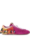 Kurt Geiger Suede Leather Islington Beaded Tassel Sneakers