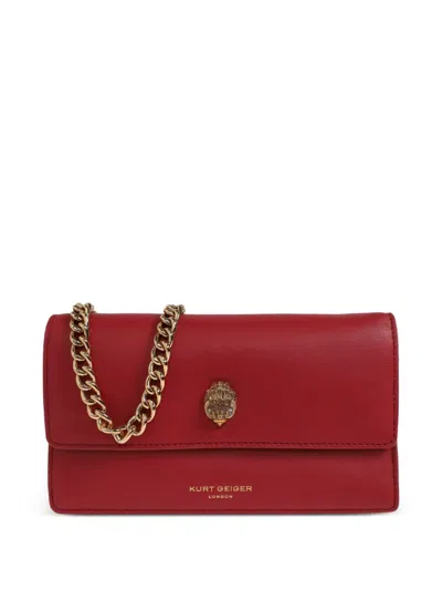 Kurt Geiger Sloane Eagle-plaque Leather Cross Body Bag In Red