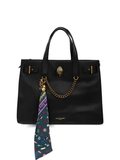 Kurt Geiger Sloane Eagle-plaque Tote Bag In Black
