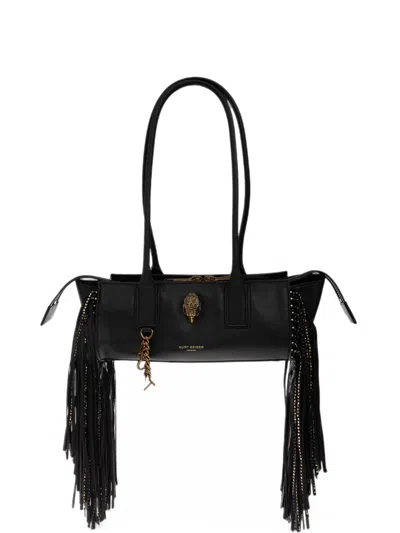 Kurt Geiger Sloane East-west Shoulder Fringe Bag In Black