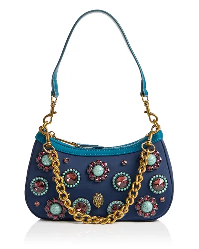 Kurt Geiger Sloane Gem Embellished Crossbody Bag In Blue