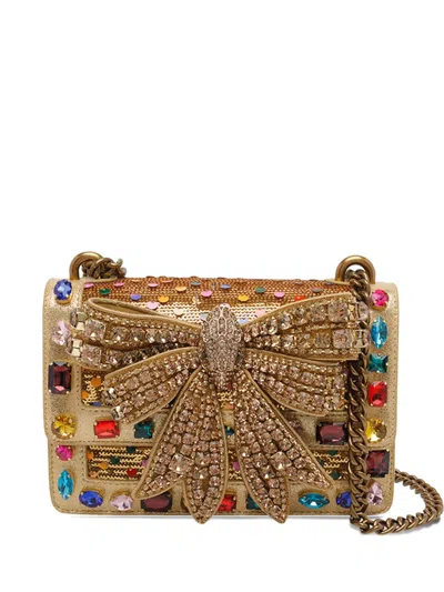 Kurt Geiger Small Bow Shoreditch Cross Body Bag In Gold